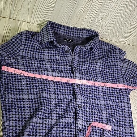 Express Blue Plaid Button Down Long Sleeve Flannel Shirt Mens Size Medium NWT - Picture 8 of 10